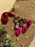 Bindi Bonanza Mirror Parandi- Red & Purple